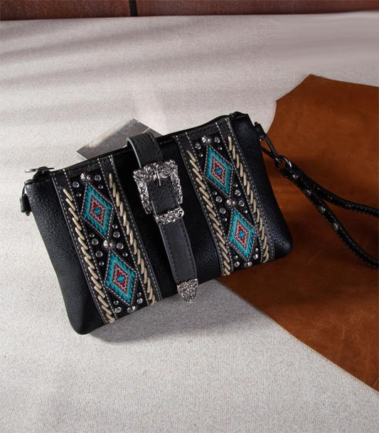 Montana West Buckle Aztec Collection Clutch/Crossbody