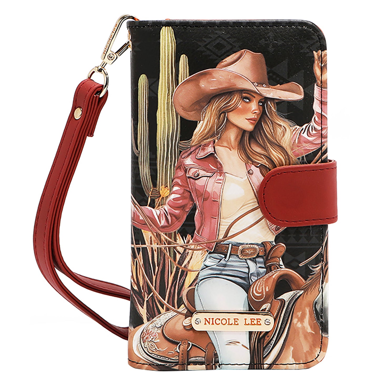 NICOLE LEE SIGNATURE PHONE CASE AND WALLET WRISTLET
