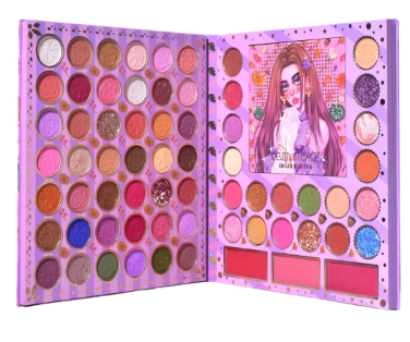 KEVIN & COCO FLOWERS AND MUSHROOM EARRINGS 69 COLOR EYESHADOW AND FACE PALETTE