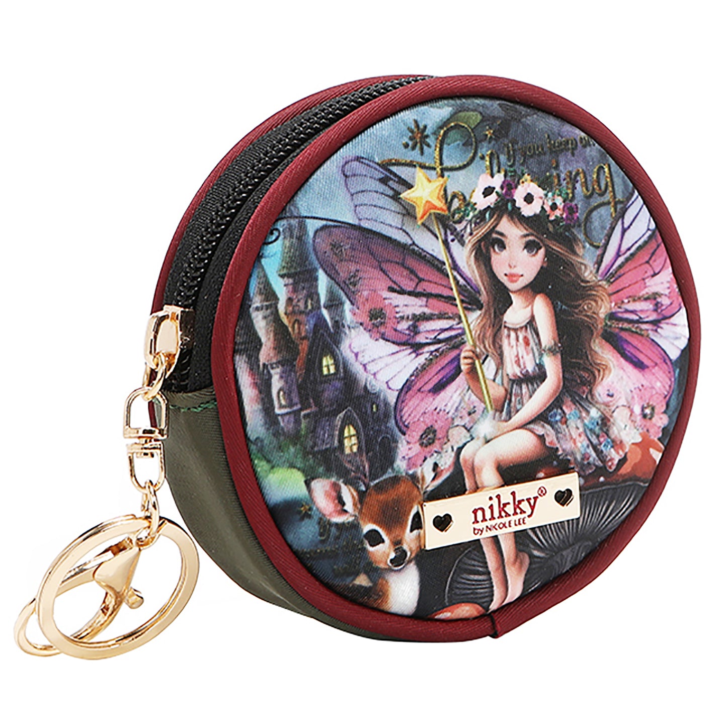 NICOLE LEE ROUND COINPURSE KEYCHAIN