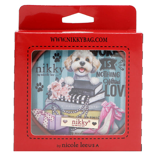 NICOLE LEE ROUND COINPURSE KEYCHAIN