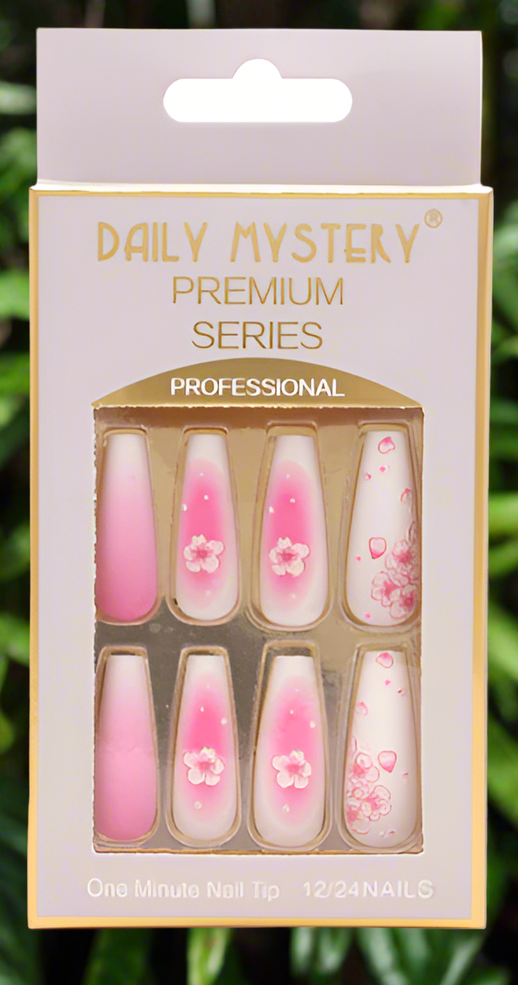 Pink Flower Press On Nail