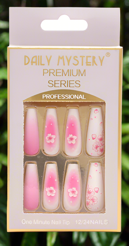 Pink Flower Press On Nail