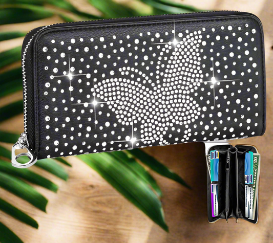 New arrival Rhinestone Butterfly Design Accordion Wallet A bling wallet that gives you the WOW factor! This zip around wallet is as practical as...