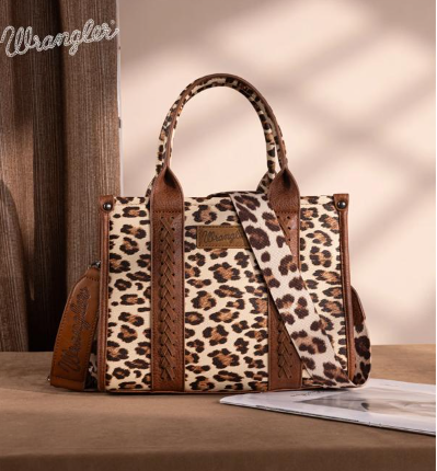 Wrangler Leopard Print Concealed Carry Tote/Crossbody