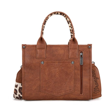 Wrangler Leopard Print Concealed Carry Tote/Crossbody