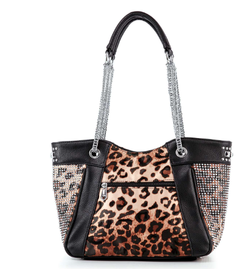 Chain and Rhinestone Studded Tote