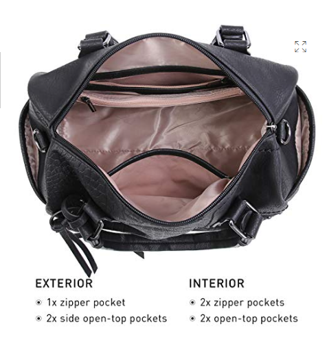 DASEIN Large Women's Barrel Handbag Top-handle Tote Work Travel Bag