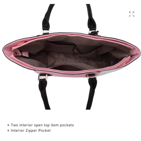 Dasein Fashion Stitching Color Large Tote Bag with Matching Wallet Dasein