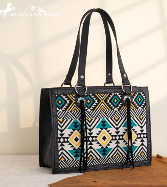 Montana West Aztec Tapestry Concealed Carry Tote