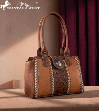 Montana West Tooled Concho Concealed Carry Tote