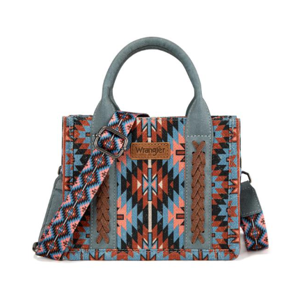 Wrangler Southwestern Pattern Dual Sided Print Mini Tote/Crossbody