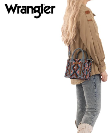 Wrangler Southwestern Pattern Dual Sided Print Mini Tote/Crossbody