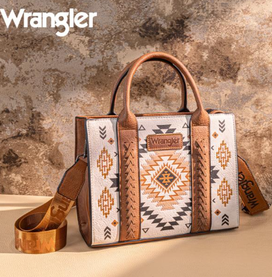 Wrangler Aztec Pattern Print Tote Crossbody Bag