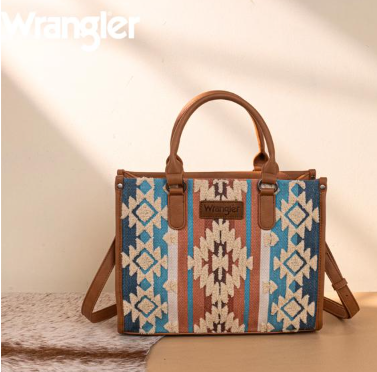 Wrangler Sherpa Aztec Canvas Tote/Crossbody