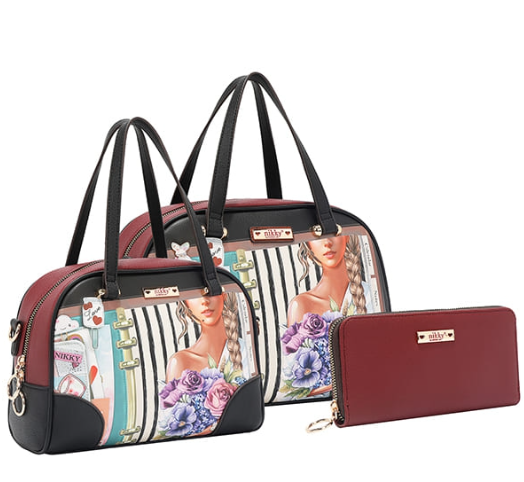 NIKKY BY NICOLE LEE  NOSTALGIA 3PC SET (SATCHEL, CROSSBODY, WALLET)