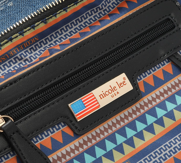 NICOLE LEE BOSQUE DE AMOR DENIM SATCHEL BAG