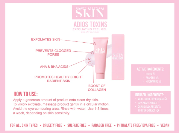 Beauty Creations Adios Toxins Exfoliating Peel Gel