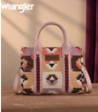 NEW DROP  Wrangler Southwestern Pattern Dual Sided Print-Tote/Crossbody