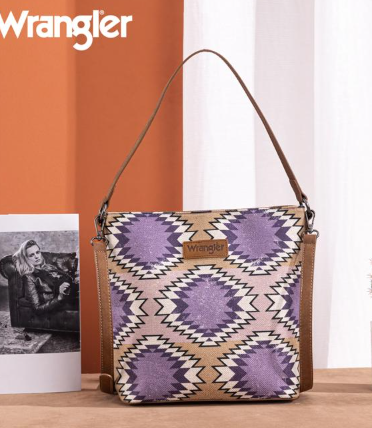 Wrangler Aztec Distressed Print Dual Sided Print Crossbody(clearance