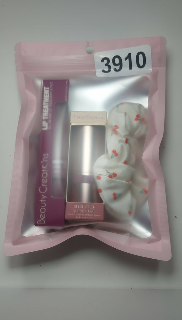 Beauty Creations Lip Treatment & Tint & BLUSH HAIR TIE SET OF 3
