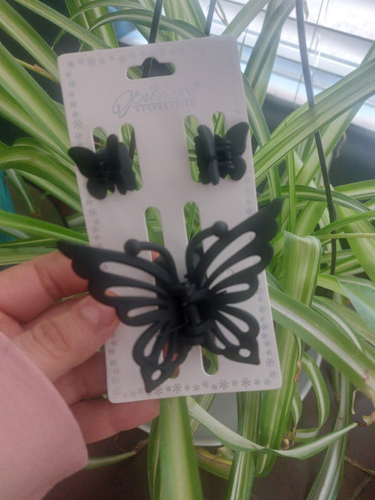 Butterfly 3PC Hair Jaw Clip Set