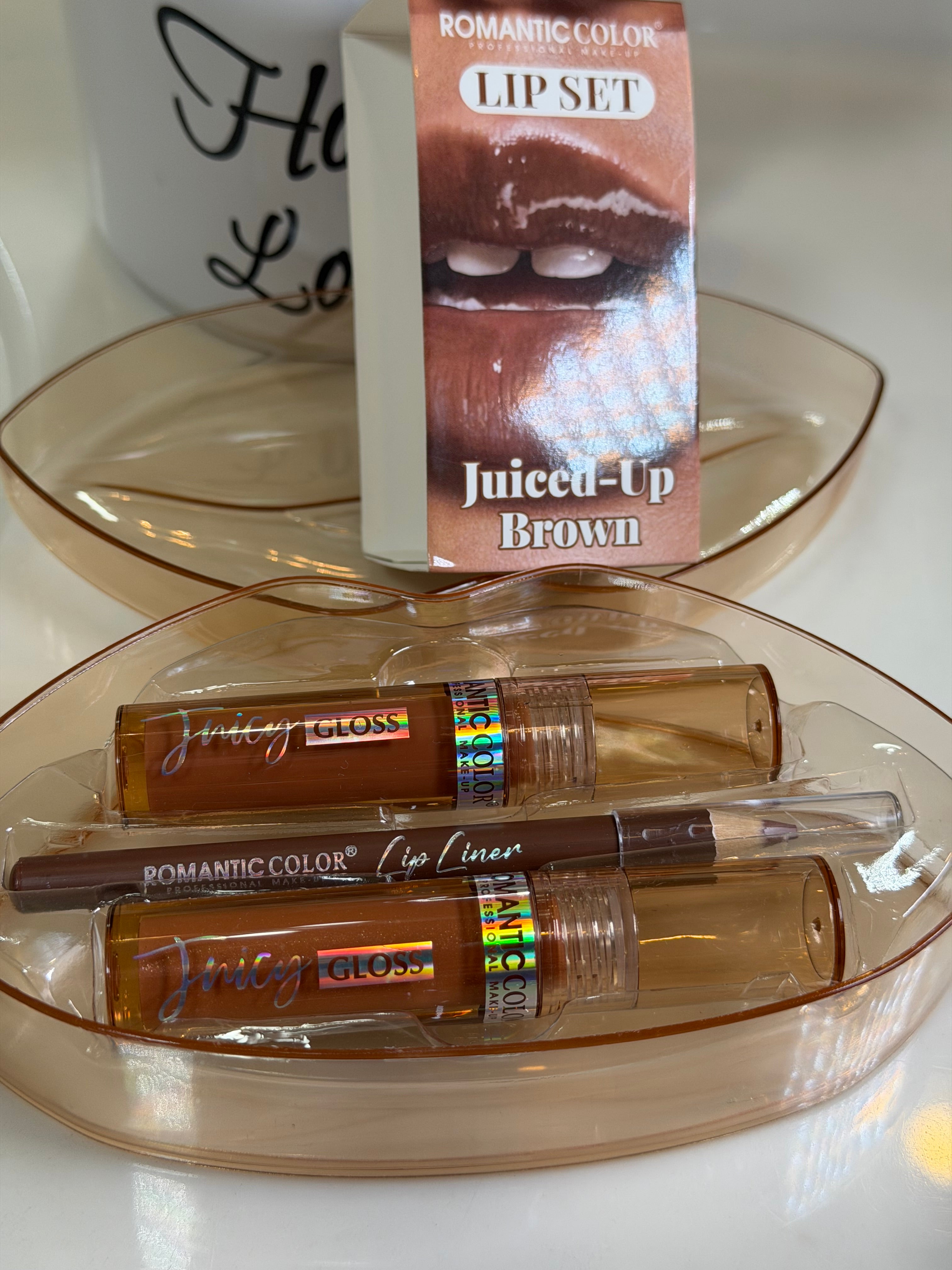 Romantic colors lip set juiced up brown