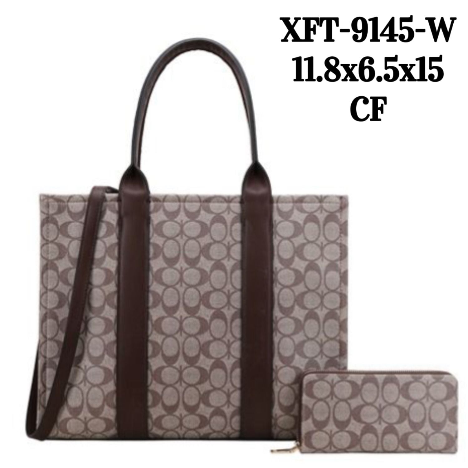 Fashion 2pc tote bag with wallet