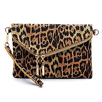 Leopard Envelope Fold over Clutch Crossbody Bag
