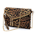 Leopard Envelope Fold over Clutch Crossbody Bag