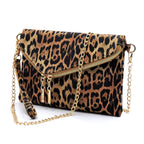 Leopard Envelope Fold over Clutch Crossbody Bag