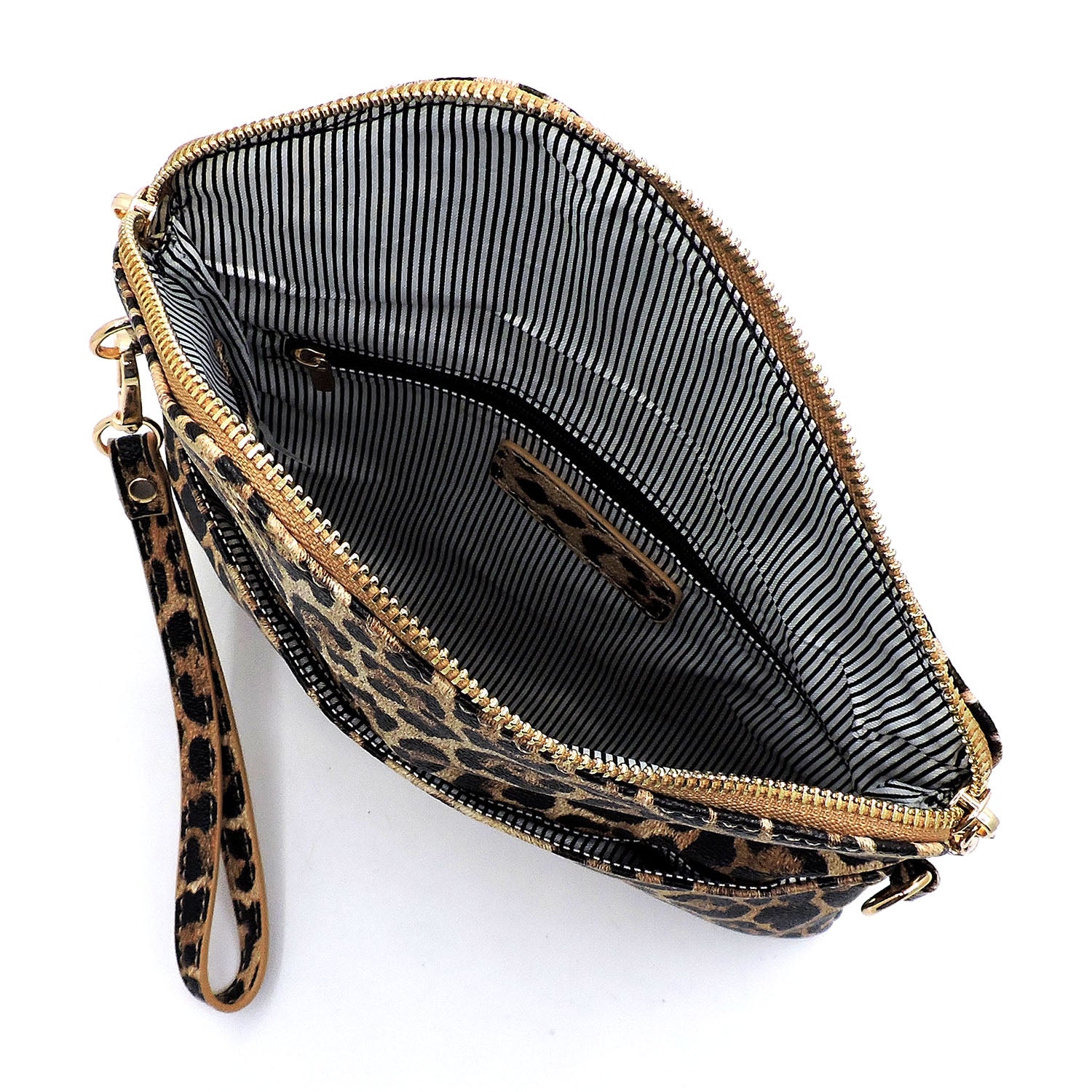 Leopard Envelope Fold over Clutch Crossbody Bag