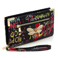 Graffiti Queen Bee Stripe Clutch Wallet Wristlet