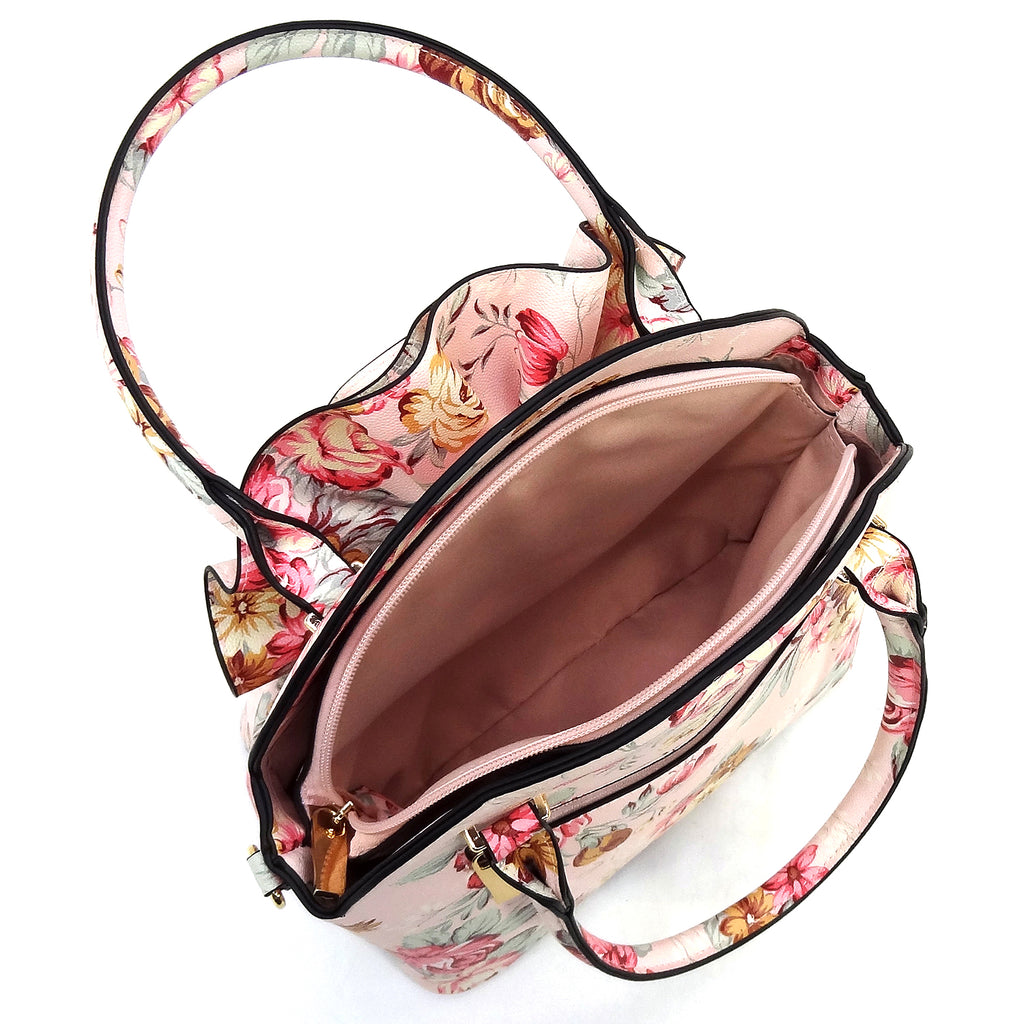 Fashion 3D Flower Print 2-in-1 Satchel