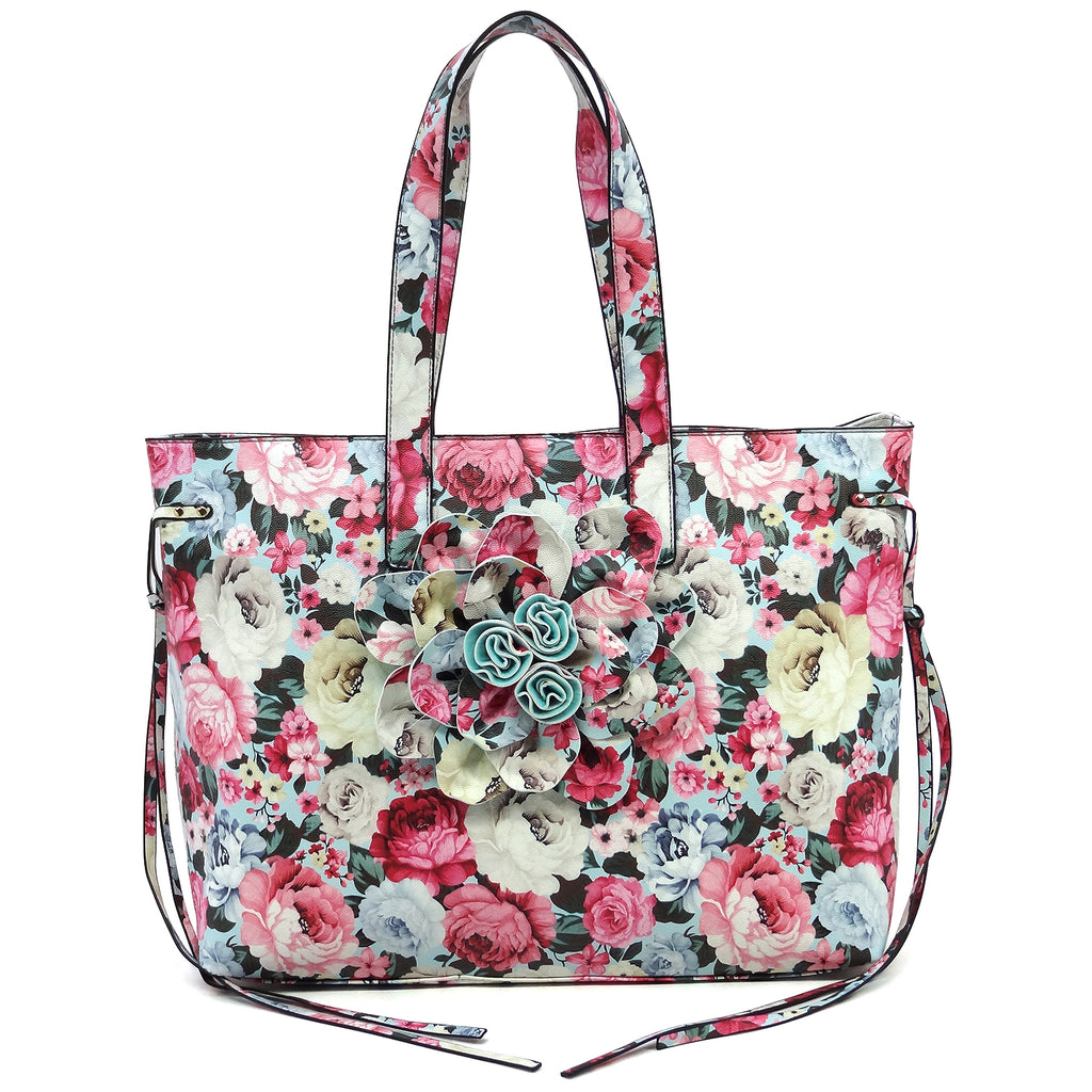 3D Flower Printed Large Shopper