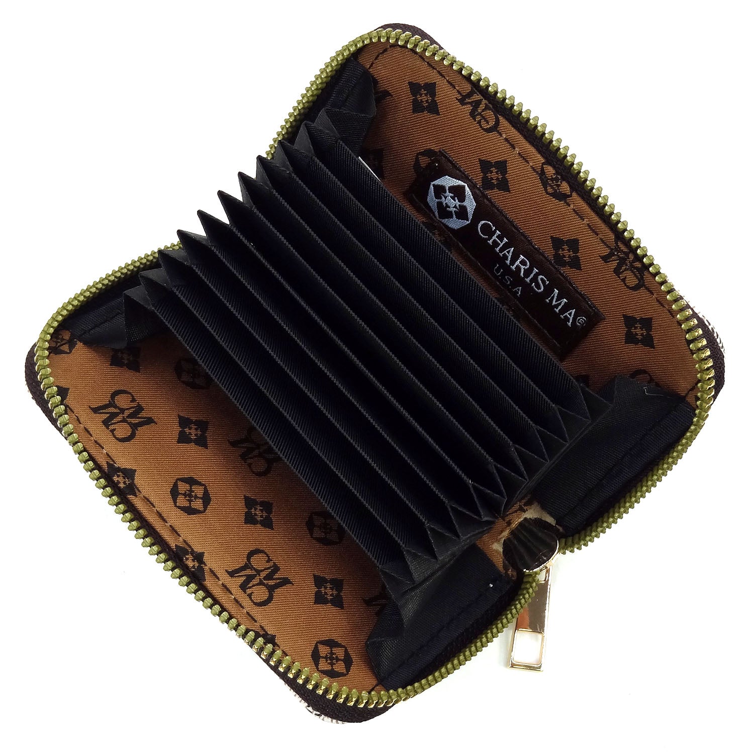 Monogrammed Accordion Card Holder Wallet