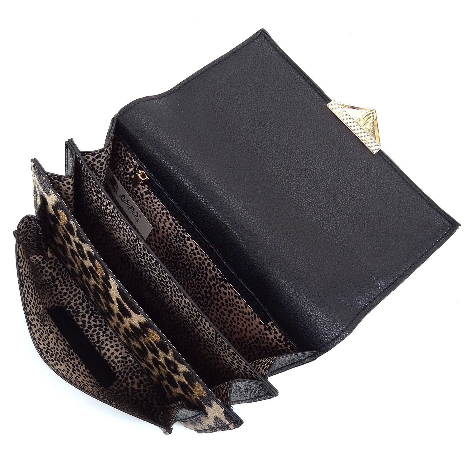 Fashion Push Lock Flap Crossbody Bag cow