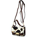 Fashion Push Lock Flap Crossbody Bag cow