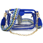 Fashion See Thru Clear 2-in-1 Crossbody Bag with Guitar Strap