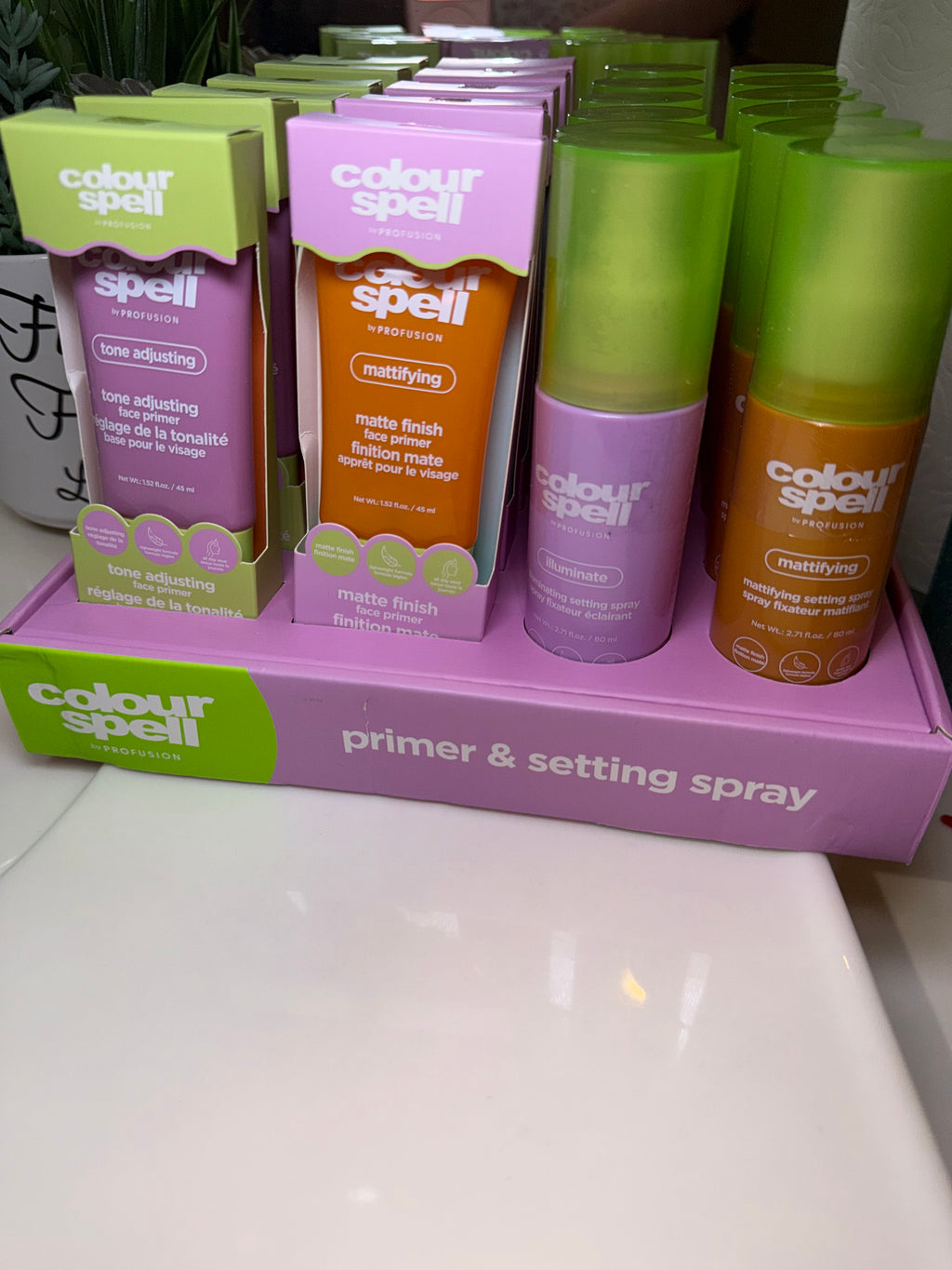 Color spell primer. & setting spray