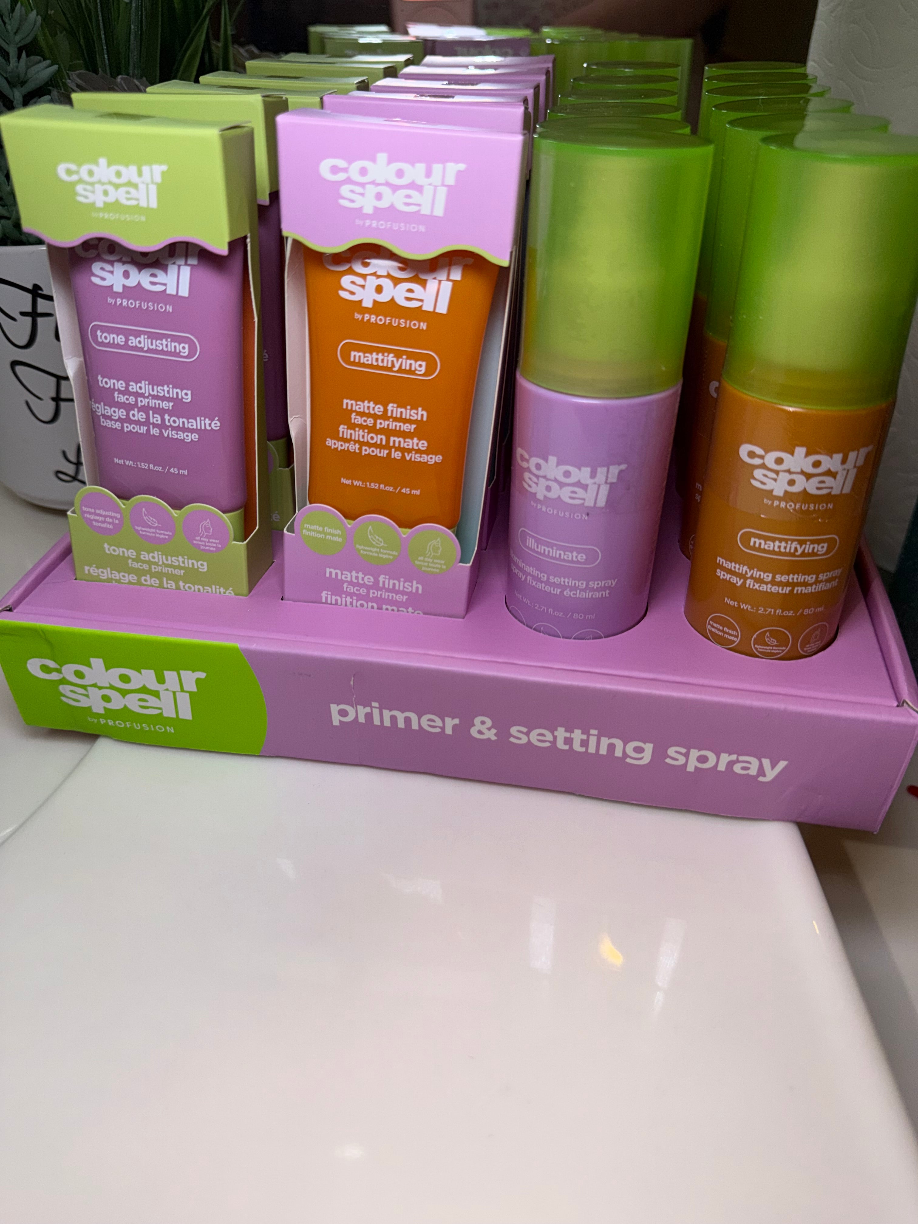 Color spell primer. & setting spray