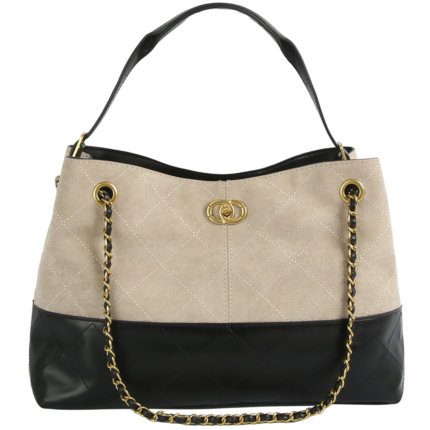 Fashion Faux Suede Woven 2 Way Satchel