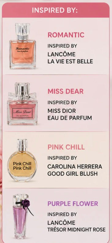 Pink girly fragrance 4pc