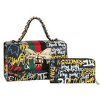 Graffiti Queen Bee Stripe 2-in-1 Boxy Satchel   pre-order