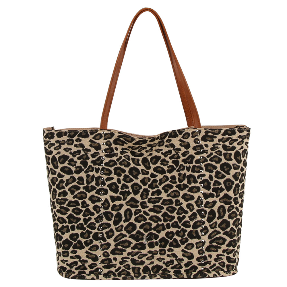 Reversible Leopard Shopper Bag