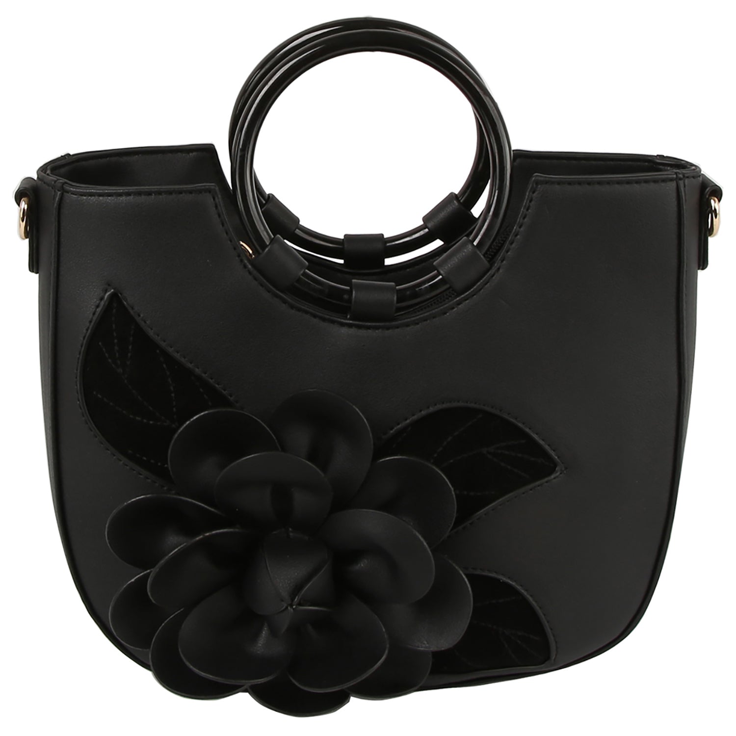 3D Flower Round Top Handle Satchel