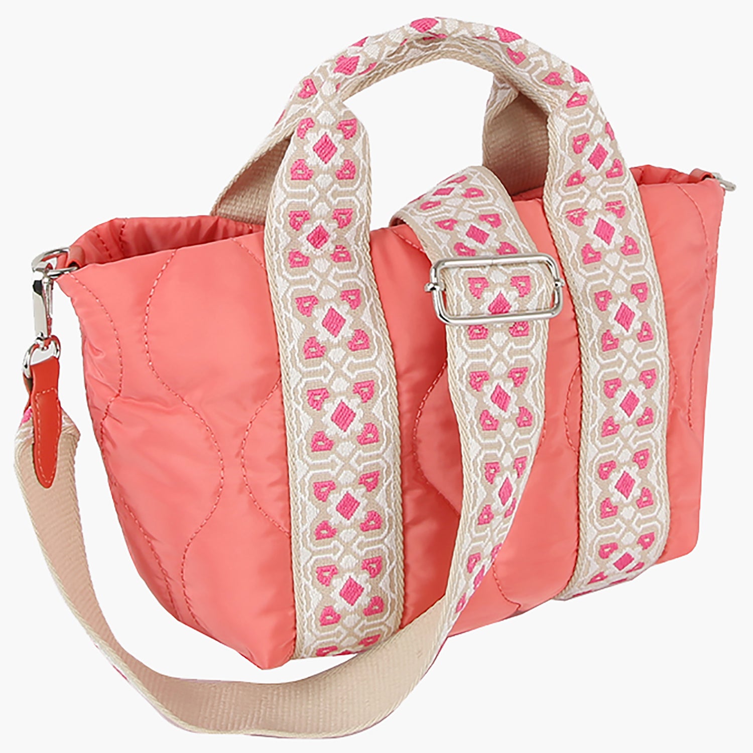 Fashion Quilted Nylon Top Handle Satchel bag