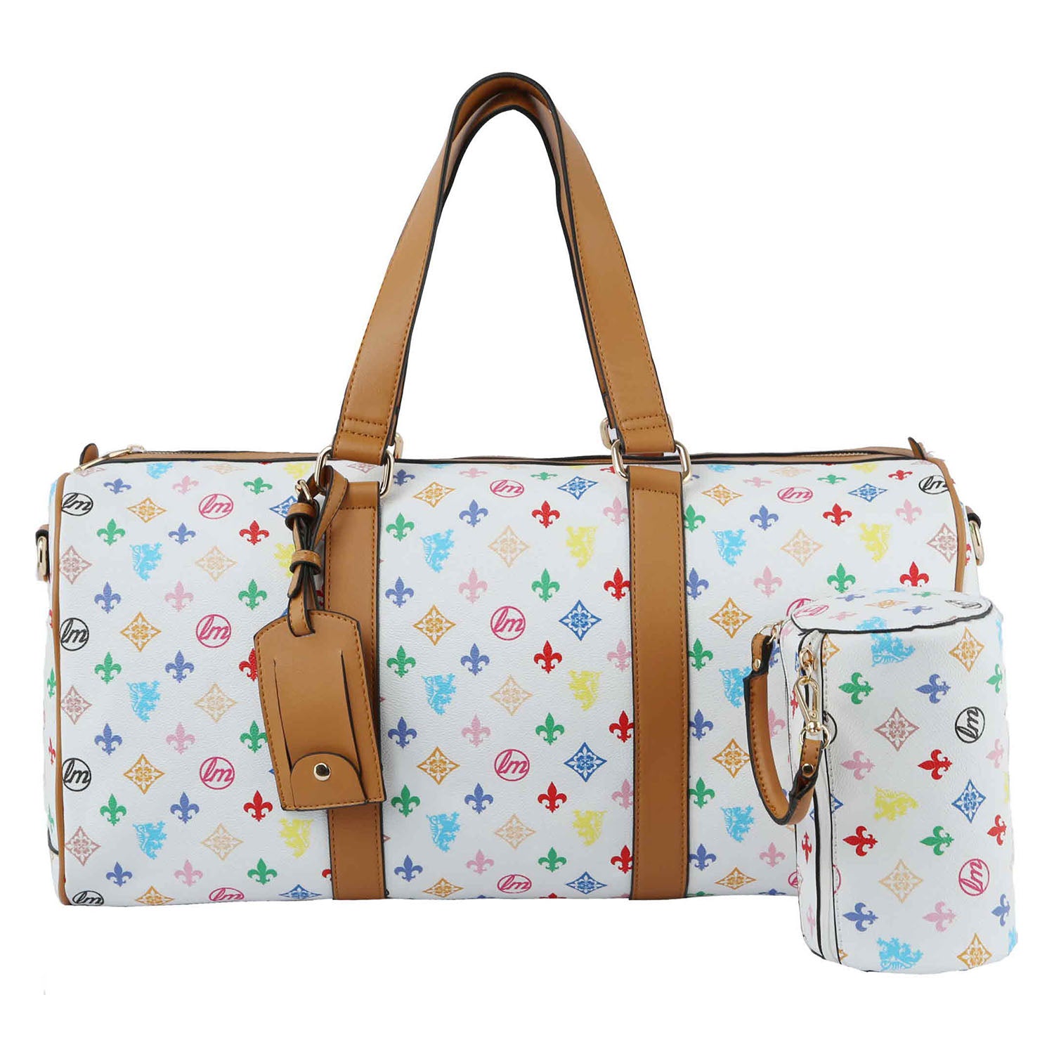 Fashion Multi Color Monogram 2-in-1 Duffle &amp; Makeup Pouch Set pre-order