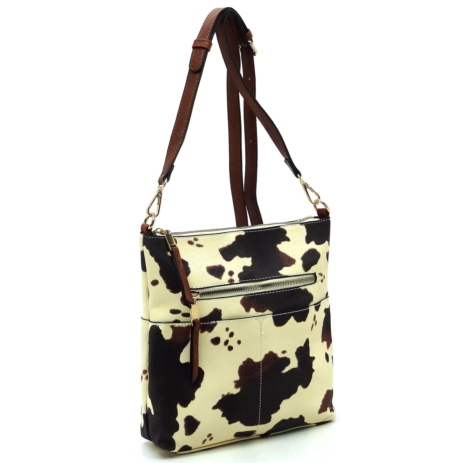 Cow Zip Pocket Crossbody Bag