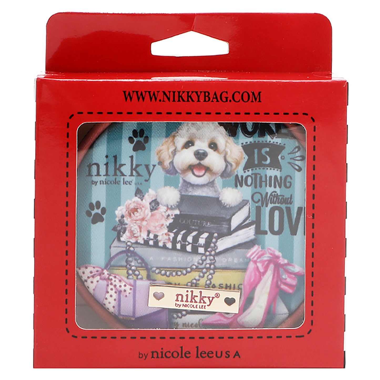 NICOLE LEE ROUND COINPURSE KEYCHAIN